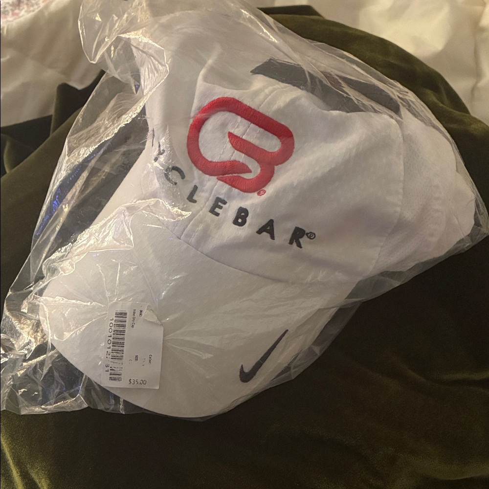CYCLEBAR White Logo Nike Swoosh Baseball Cap
